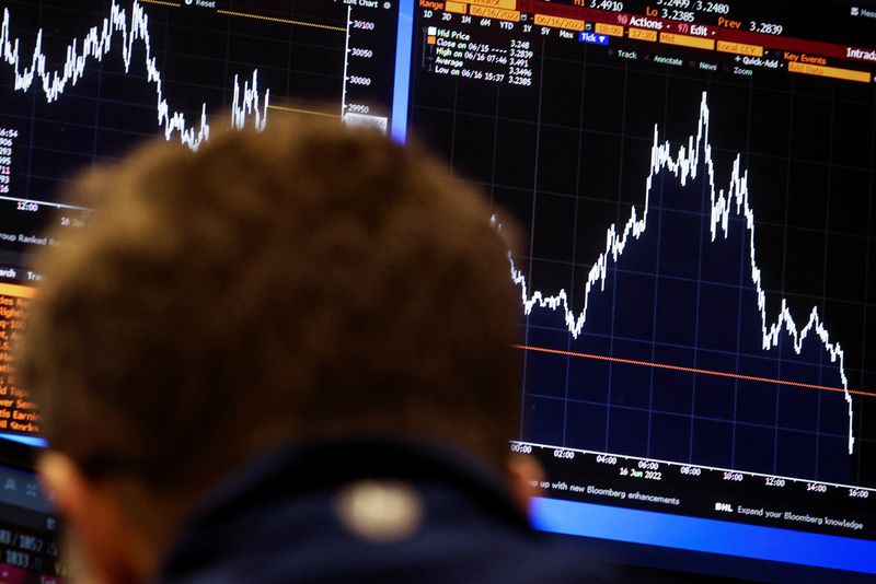 &copy; Reuters. Operador trabalha em frente a telão na Bolsa de Valores de Nova York, EUA
16/06/2022
REUTERS/Brendan McDermid