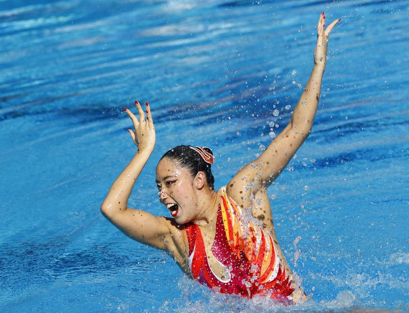 &copy; Reuters. 　水泳の世界選手権は１８日、ブダペストで開幕。アーティスティックスイミングのソロ・テクニカルルーティン決勝で乾友紀子（３１）が優勝した（２０２２年　ロイター）