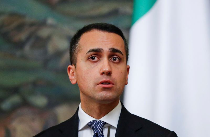 &copy; Reuters. Italian Foreign Minister Luigi Di Maio speaks during a news conference following talks with his Russian counterpart Sergei Lavrov in Moscow, Russia February 17, 2022. REUTERS/Shamil Zhumatov/Pool