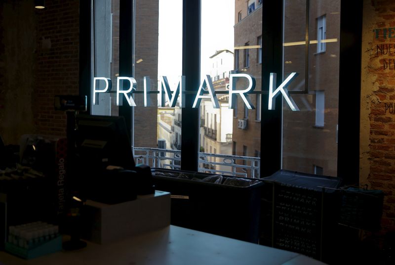 &copy; Reuters. FILE PHOTO: The Primark logo can be seen on windows at Primark's new Spanish flagship store in Madrid, Spain, October 15, 2015. REUTERS/Andrea Comas