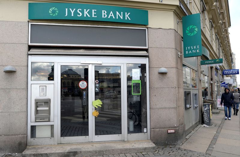 &copy; Reuters. FILE PHOTO: General view of Danish finance institute Jyske Bank in Copenhagen, November 5, 2013. REUTERS/Fabian Bimmer