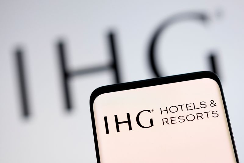 &copy; Reuters. FILE PHOTO: IHG logo is seen displayed in this illustration taken, May 3, 2022. REUTERS/Dado Ruvic/Illustration