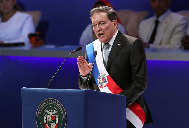 &copy; Reuters. Panama's new President Laurentino Cortizo addresses the audience after receiving the presidential sash during his inauguration ceremony, in Panama City, Panama July 1, 2019. REUTERS/Erick Marciscano