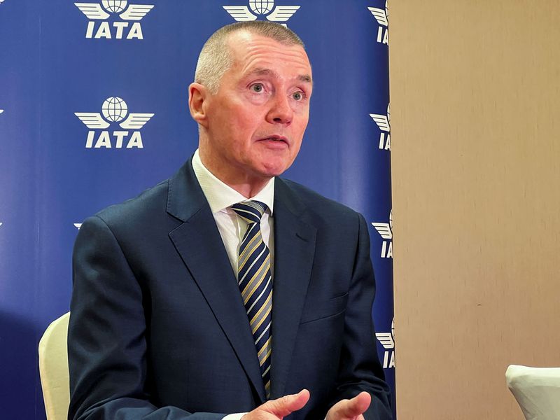 &copy; Reuters. FILE PHOTO: Global airline industry body International Air Transport Association (IATA) Director General Willie Walsh attends an interview with Reuters in Doha, Qatar, June 19, 2022. Picture taken June 19, 2022. REUTERS/Imad Creidi