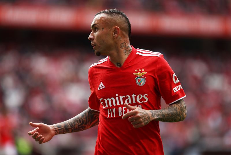 &copy; Reuters. Everton Cebolinha durante partida do Benfica pelo Campeonato Português
09/04/2022 REUTERS/Rodrigo Antunes