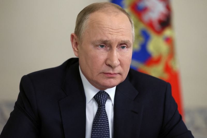 &copy; Reuters. Russian President Vladimir Putin chairs a meeting with members of the Security Council via video link in Moscow, Russia June 22, 2022. Sputnik/Mikhail Metzel/Kremlin via REUTERS 