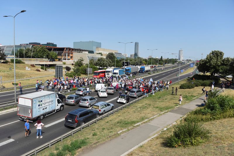 Stellantis workers block Belgrade highway over layoff plans