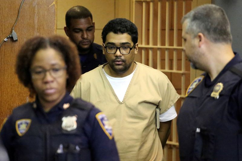 &copy; Reuters. FILE PHOTO: Richard Rojas appears in Manhattan Supreme Court during his arraignment, for the intentionally running down pedestrians in Times Square, in New York City, U.S., July 13, 2017. REUTERS/Jefferson Siegel/Pool/File Photo