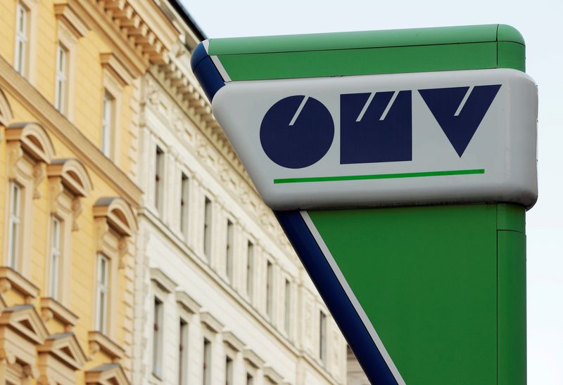 &copy; Reuters. FILE PHOTO: The logo of Austrian oil and gas group OMV is seen at a gas station in Vienna, Austria, October 30, 2018. REUTERS/Heinz-Peter Bader