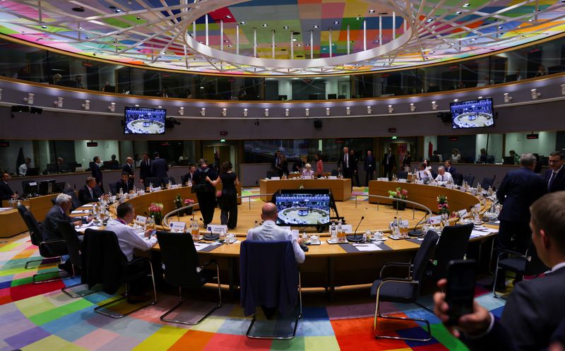 © Reuters. A general view of the main meeting room where European Union leaders gather for a summit, in Brussels, Belgium June 23, 2022. REUTERS/Johanna Geron