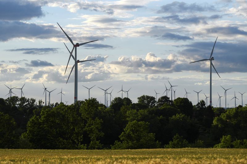 © Reuters. Power-generating wind turbines are pictured at a wind park near Prenzlau, Germany June 13, 2022. REUTERS/Annegret Hilse