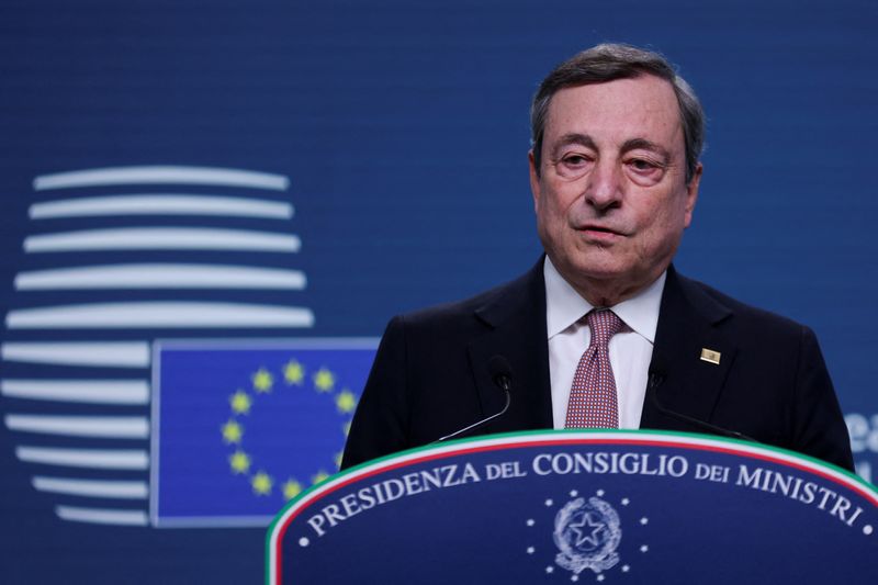 &copy; Reuters. Il presidente del Consiglio Mario Draghi a Bruxelles. REUTERS/Johanna Geron