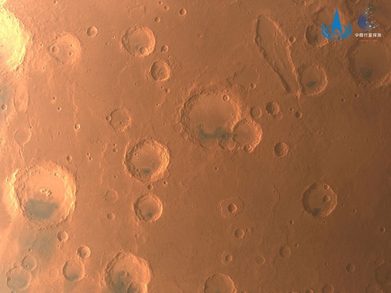 &copy; Reuters. An image of Mars taken by China's Tianwen-1 unmanned probe is seen in this handout image released by China National Space Administration (CNSA) June 29, 2022. CNSA/Handout via REUTERS  