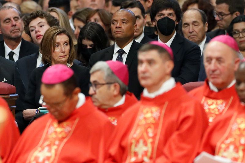 &copy; Reuters. U.S. Speaker of the House Nancy Pelosi (D-CA) attends the Mass of Saint Peter and Paul in St Peter's Basilica, at the Vatican, June 29, 2022. REUTERS/Remo Casilli