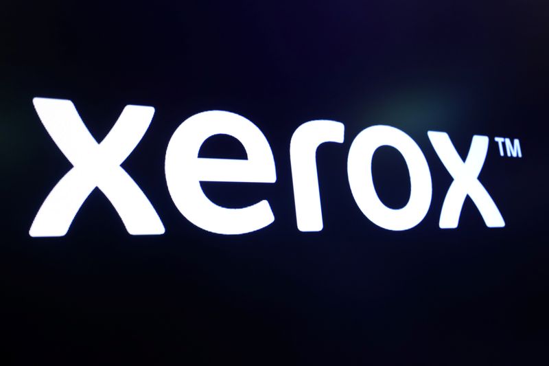 &copy; Reuters. The company logo for Xerox is displayed on a screen on the floor of the New York Stock Exchange (NYSE) in New York, U.S., March 11, 2019. REUTERS/Brendan McDermid
