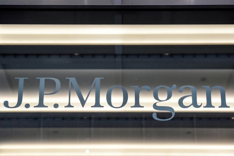 &copy; Reuters. FILE PHOTO: A JPMorgan logo is seen in New York City, U.S., January 10, 2017. REUTERS/Stephanie Keith/File Photo/File Photo