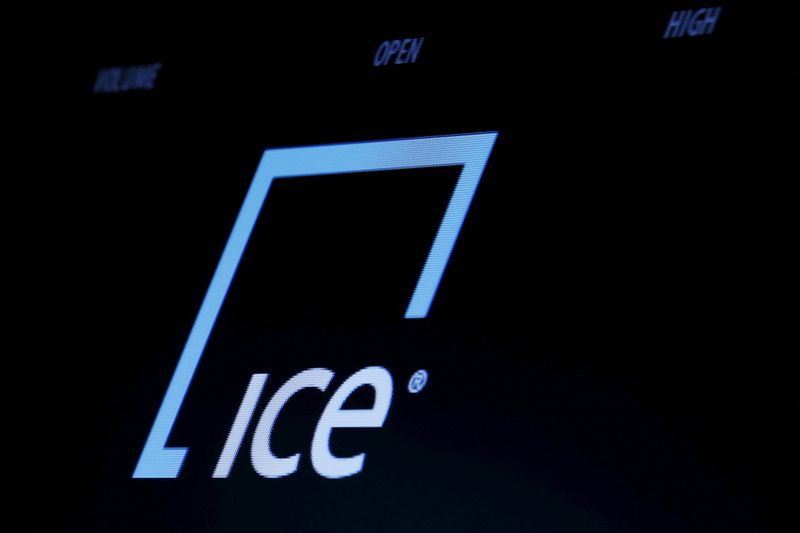 &copy; Reuters. FILE PHOTO: A screen displays the ticker symbol and logo for Intercontinental Exchange Inc. (ICE) on the floor of the New York Stock Exchange (NYSE) March 1, 2016. REUTERS/Brendan McDermid