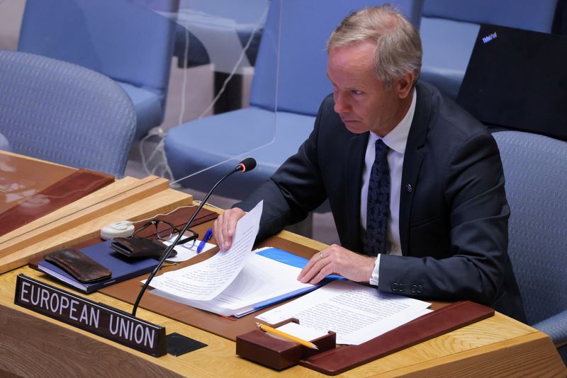 &copy; Reuters. أولوف سكوج سفير الاتحاد الأوروبي لدى الأمم المتحدة - صورة من أرشيف رويترز. 