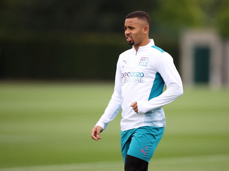 &copy; Reuters. Gabriel Jesus durante treinamento com o Manchester City
03/05/2022 Action Images via Reuters/Molly Darlington