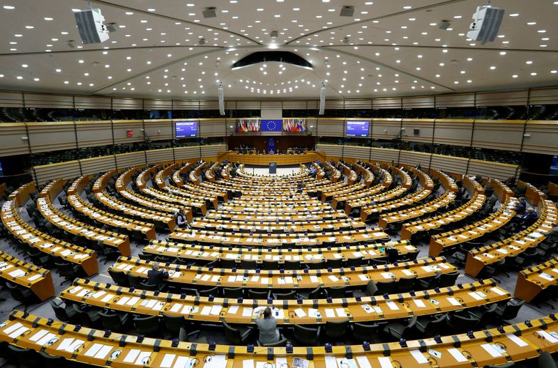 &copy; Reuters. FILE PHOTO: A general view of the hemicycle at the European Parliament in Brussels, Belgium, February 24, 2016. REUTERS/Yves Herman