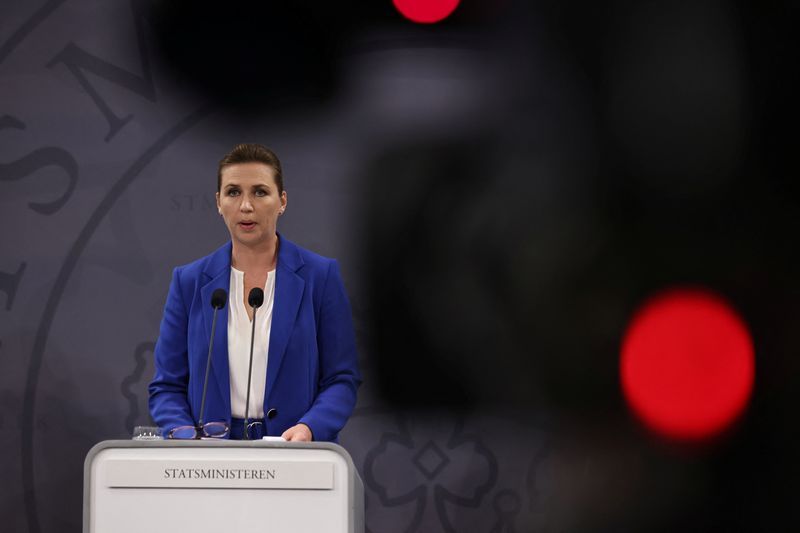 &copy; Reuters. Danish Prime Minister Mette Frederiksen attends a news conference after The Committee of Inquiry received the report produced by the so-called "Mink Commission" that has investigated the government and top civil servants' role in the nationwide culling of