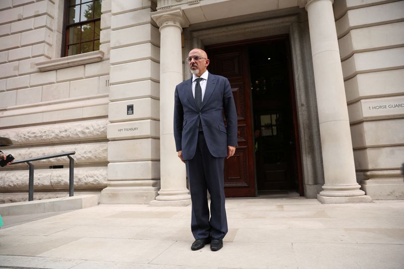 &copy; Reuters. British new Chancellor of the Exchequer Nadhim Zahawi stands near Treasury building, in London, Britain, July 6, 2022. REUTERS/Phil Noble?