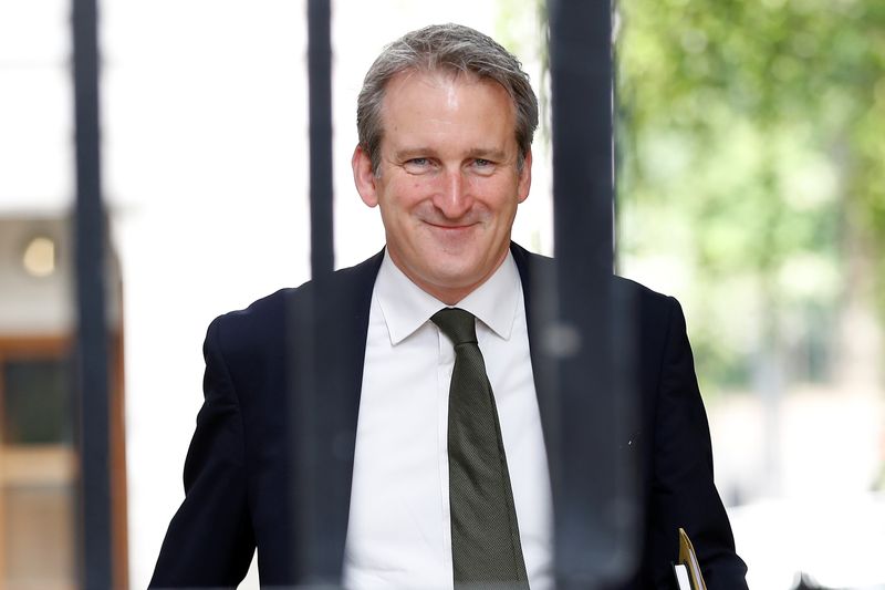 &copy; Reuters. FILE PHOTO: Britain's Secretary of State for Education Damian Hinds arrives in Downing Street in London, Britain June 18, 2019. REUTERS/Peter Nicholls