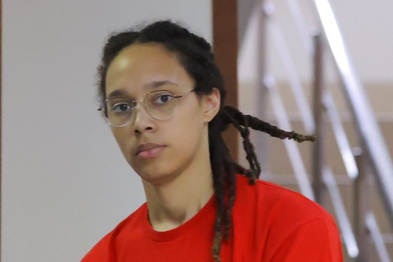 &copy; Reuters. Jogadora norte-americana de basquete Brittney Griner durante audiência em tribunal de Khimki, na Rússia
07/07/2022 REUTERS/Evgenia Novozhenina