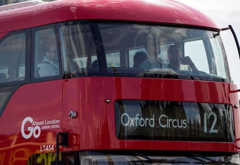 &copy; Reuters. FILE PHOTO: A Go-Ahead bus crosses Westminster Bridge in London, August 29, 2015. REUTERS/Neil Hall
