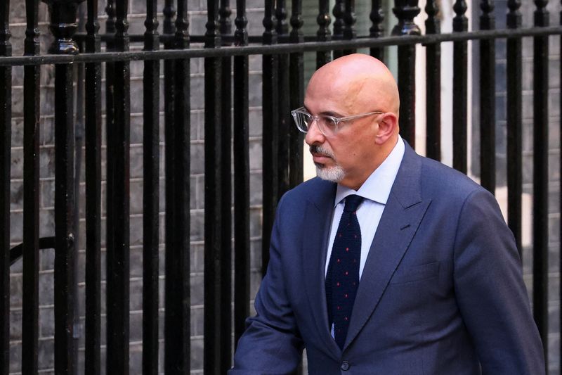 &copy; Reuters. FILE PHOTO: British Education Secretary Nadhim Zahawi walks at Downing Street, in London, Britain, July 5, 2022. REUTERS/Henry Nicholls
