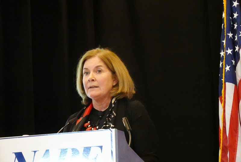 &copy; Reuters. FILE PHOTO: Kansas City Federal Reserve Bank President Esther George addresses the National Association for Business Economics in Denver, Colorado, U.S. October 6, 2019. REUTERS/Ann Saphir