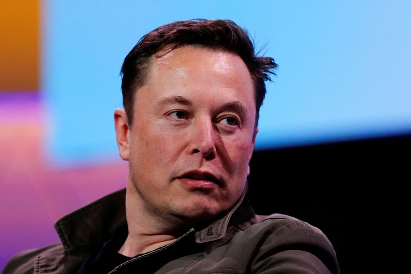 &copy; Reuters. FILE PHOTO: SpaceX owner and Tesla CEO Elon Musk speaks during a conversation with legendary game designer Todd Howard (not pictured) at the E3 gaming convention in Los Angeles, California, U.S., June 13, 2019.  REUTERS/Mike Blake