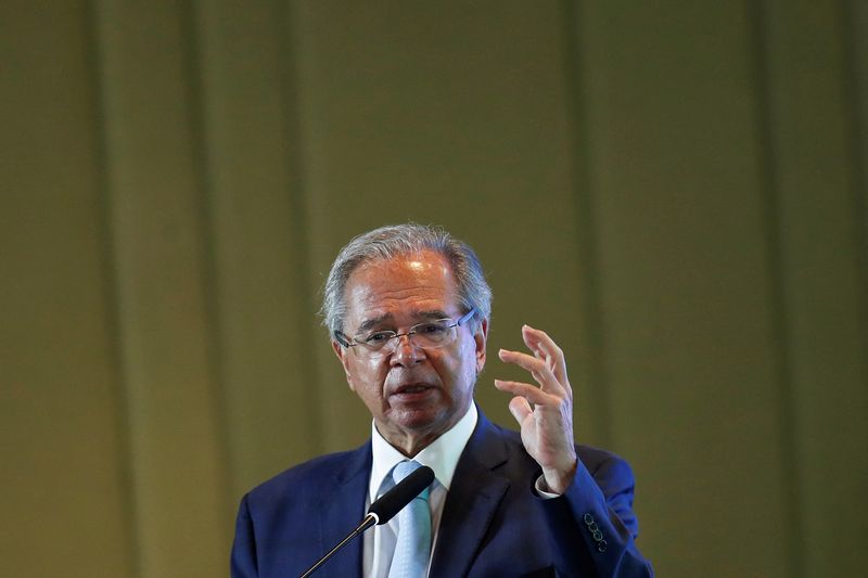 &copy; Reuters. FILE PHOTO: Brazil's Economy Minister Paulo Guedes speaks during a opening ceremony of the OECD meeting at the Itamaraty Palace in Brasilia, Brazil June 21, 2022. REUTERS/Adriano Machado