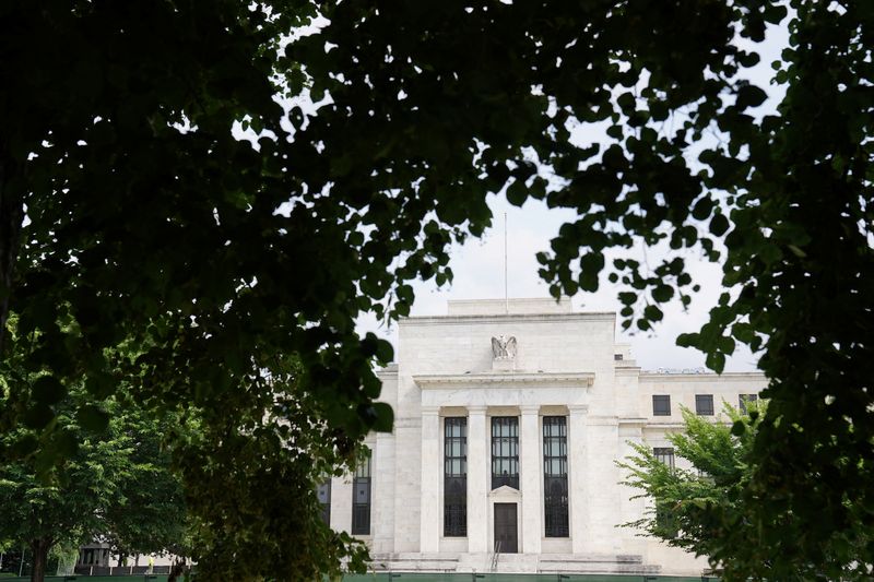 &copy; Reuters. FILE PHOTO: The exterior of the Marriner S. Eccles Federal Reserve Board Building is seen in Washington, D.C., U.S., June 14, 2022. REUTERS/Sarah Silbiger