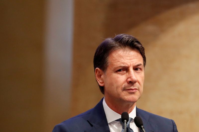 &copy; Reuters. FILE PHOTO: Former Italian Prime Minister Giuseppe Conte looks on during a news conference to discuss the 5-Star political party, in Rome, Italy, June 28, 2021. REUTERS/Remo Casilli/File Photo