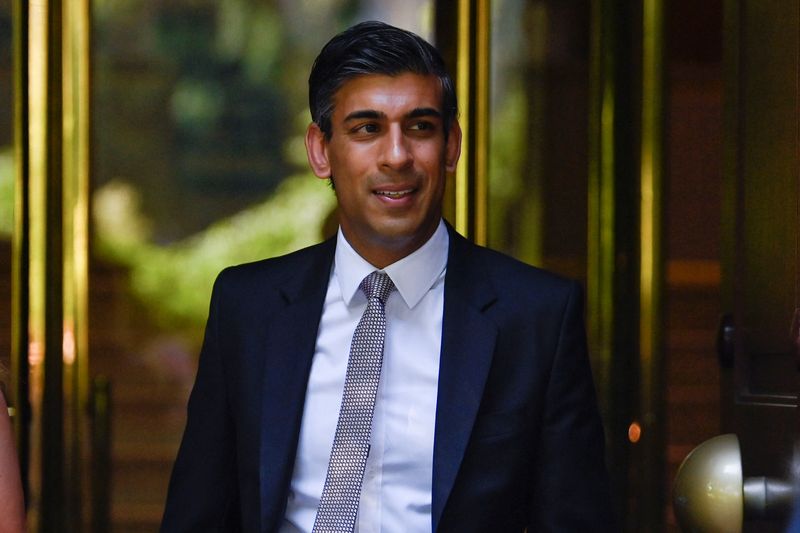 &copy; Reuters. Ex-ministro de Finanças do Reino Unido, e favorito na corrida ao cargo de premier britânico, Rishi Sunak em Londres 
14/07/2022 REUTERS/Toby Melville