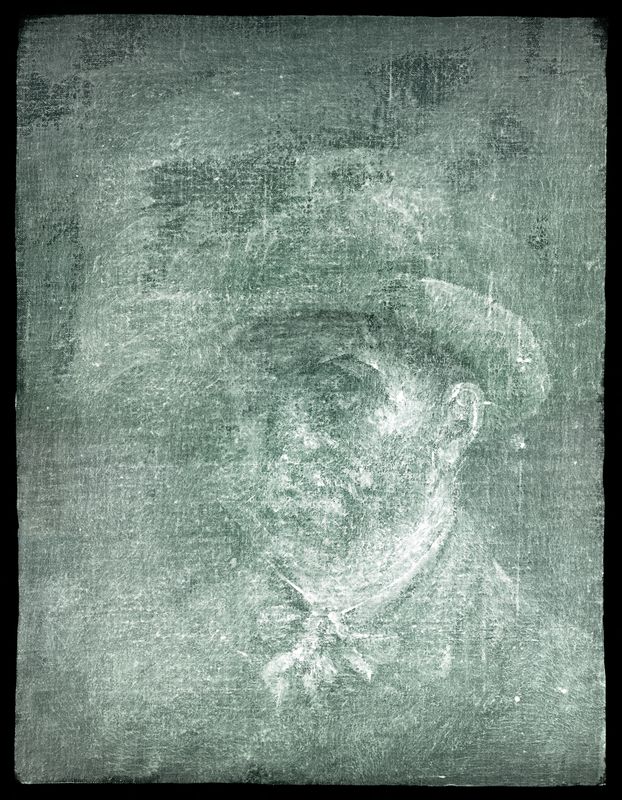 &copy; Reuters. صورة بالأشعة السينية تكشف صورة ذاتية للفنان فان جوخ في ادنبره باسكتلندا يوم 21 يونيو حزيران 2022. صورة لرويترز محظور إعادة بيعها أو وضعها في أر