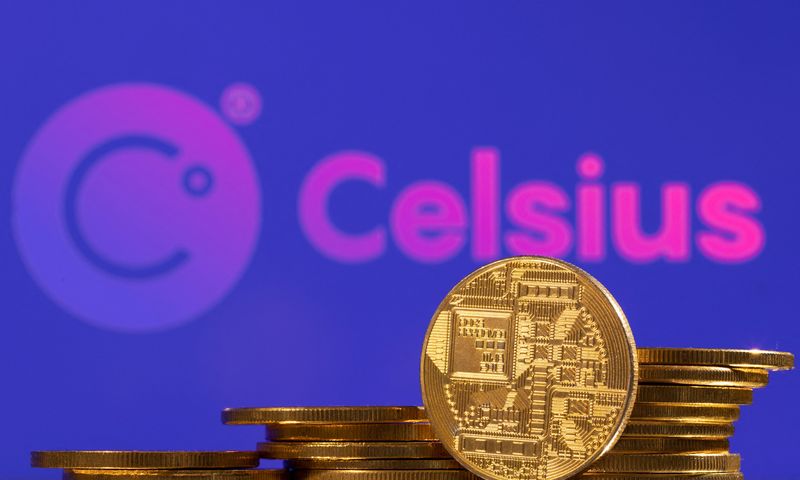 &copy; Reuters. FILE PHOTO: Celsius logo and representation of cryptocurrencies are seen in this illustration taken, July 7, 2022. REUTERS/Dado Ruvic/Illustrations