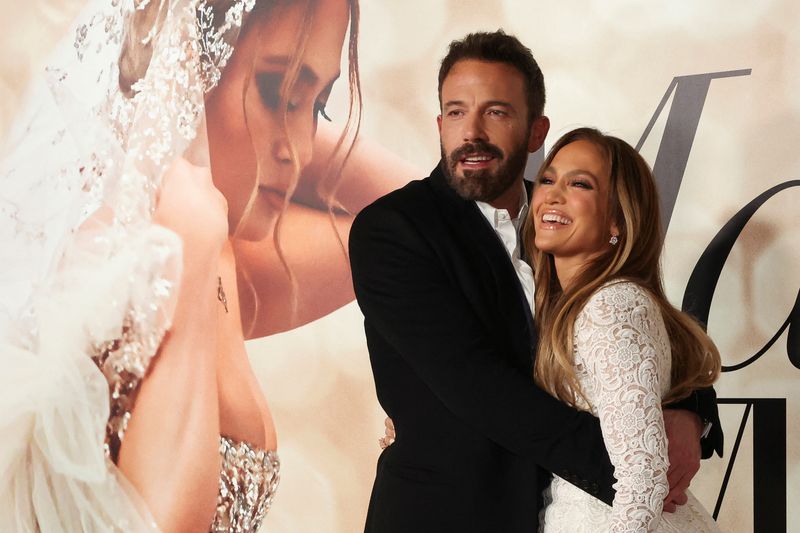 &copy; Reuters. FILE PHOTO: Jennifer Lopez and Ben Affleck attend a special screening of the film "Marry Me" at the Directors Guild of America in Los Angeles, California, U.S., February 8, 2022. REUTERS/Mario Anzuoni/File Photo
