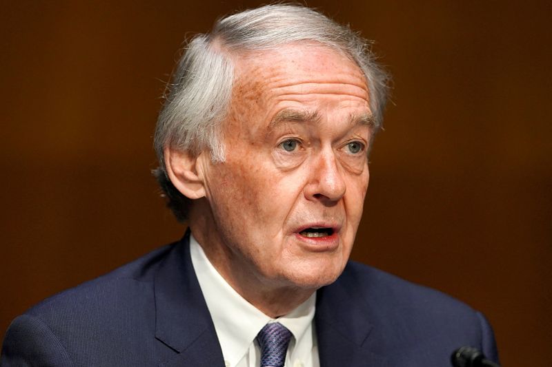 &copy; Reuters. FILE PHOTO: Sen. Edward Markey (D-Mass.) speaks during a confirmation hearing of former U.S. Ambassador to the United Nations Samantha Power, who is President Joe Biden's choice to lead the U.S. Agency for International Development, before the Senate Fore