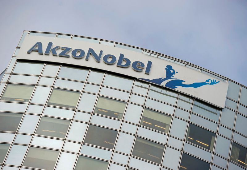 &copy; Reuters. FILE PHOTO: AkzoNobel's logo is seen in Amsterdam, Netherlands, February 16, 2012.    REUTERS/Robin van Lonkhuijsen/United Photos