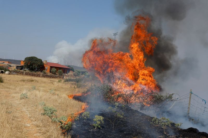 &copy; Reuters. FOTO DE ARCHIVO: Un incendio arrasa en medio de la segunda ola de calor del año en España, en Faramontanos de Tábara, España, 19 de julio de 2022. REUTERS/Borja Suárez