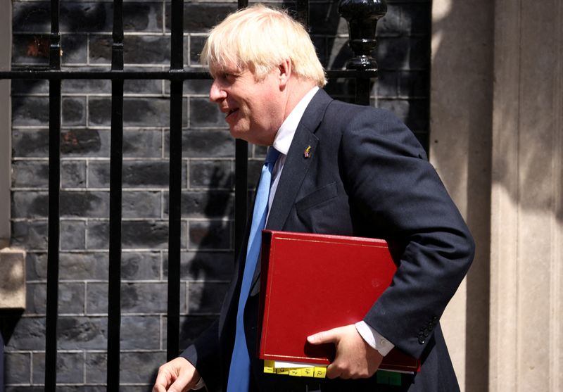 &copy; Reuters. British Prime Minister Boris Johnson walks outside Downing Street in London, Britain, July 20, 2022. REUTERS/Henry Nicholls