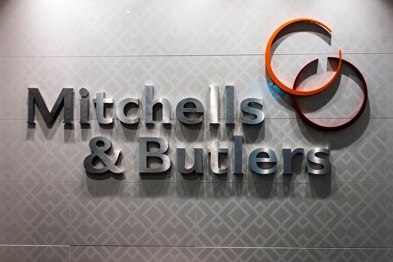 &copy; Reuters. FILE PHOTO: The Mitchells & Butlers company logo is pictured in London, Britain, December 1, 2021. REUTERS/May James