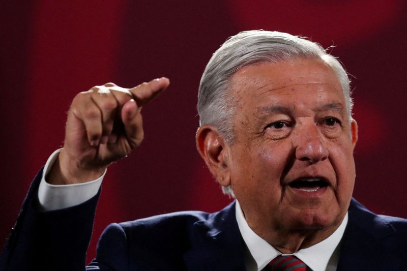 &copy; Reuters. FILE PHOTO: Mexico's President Andres Manuel Lopez Obrador gestures during a news conference at the National Palace in Mexico City, Mexico, June 20, 2022. REUTERS/Edgard Garrido/File Photo