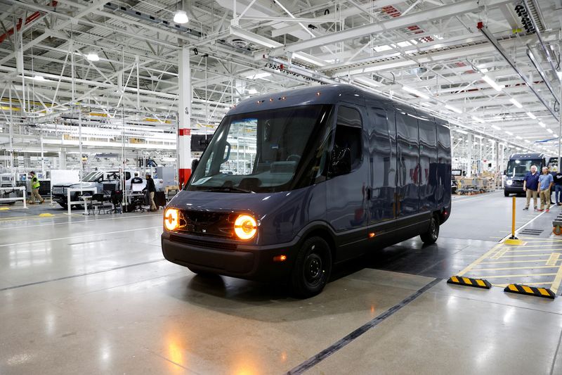 &copy; Reuters. FILE PHOTO: A vehicle is seen at startup Rivian Automotive's electric vehicle factory in Normal, Illinois, U.S. April 11, 2022. REUTERS/Kamil Krzaczynski/File Photo