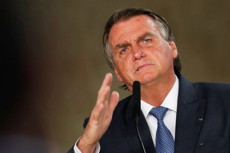 &copy; Reuters. Presidente Jair Bolsonaro durante cerimônia no Palácio do Planalto
06/07/2022
REUTERS/Adriano Machado