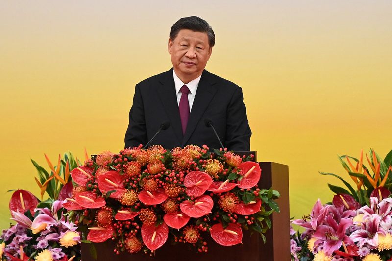 &copy; Reuters. Presidente da China, Xi Jinping, durante cerimônia em Hong Kong
01/07/2022 Selim Chtayti/Pool via REUTERS