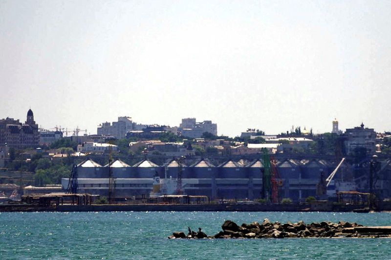 &copy; Reuters. A grain terminal is seen after a Russian missile strike in a sea port of Odesa, as Russia's attack on Ukraine continues, Ukraine July 23, 2022.  REUTERS/Stringer