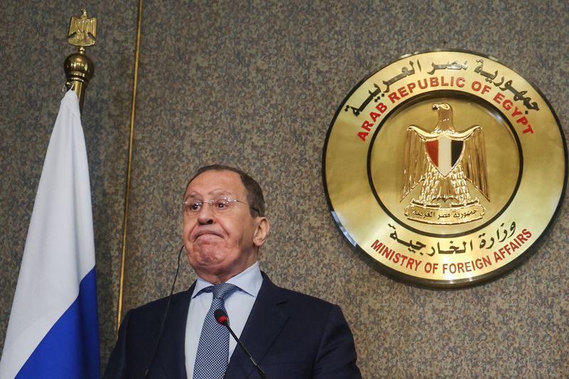 &copy; Reuters. FILE PHOTO: Russian Foreign Minister Sergei Lavrov attends a news conference with his Egyptian counterpart Sameh Shoukry in Cairo, Egypt, July 24, 2022. REUTERS/Amr Abdallah Dalsh